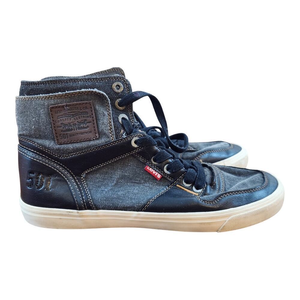 Levi Strauss & co. 501 mens hi-top shoes‎ sz 9.5 black & gray sneaker